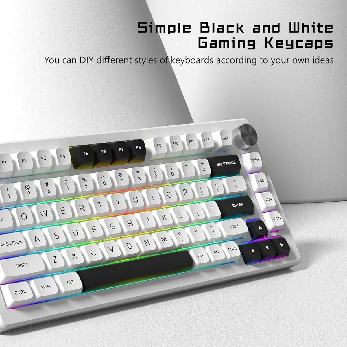 Isa Keycaps ISA Profile Black on White PBT Keyboard Keycaps 189 Keys Double Shot K ...