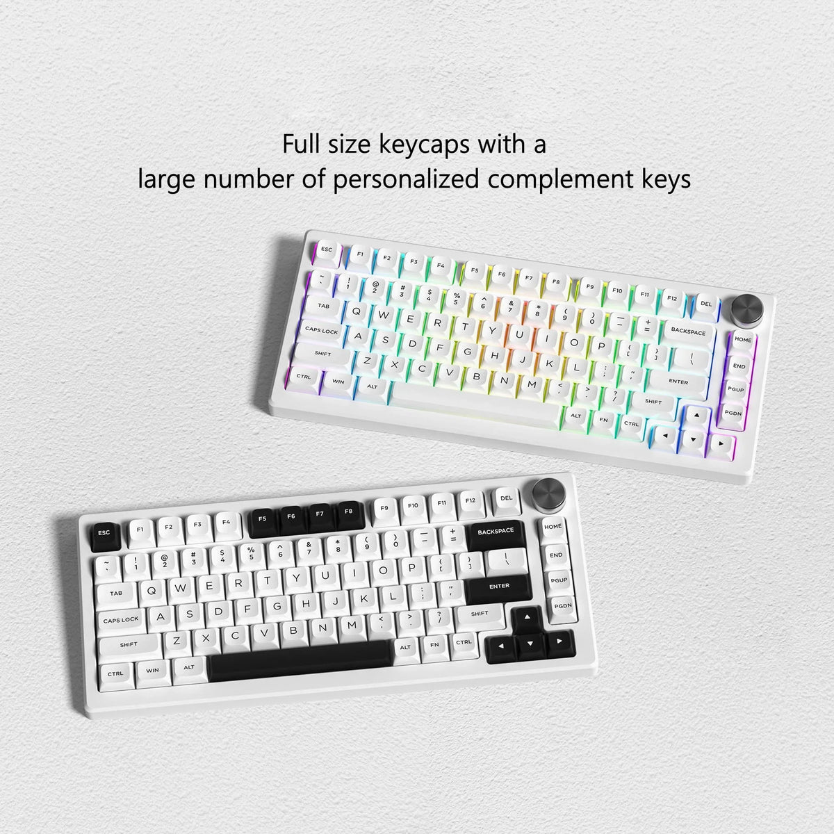 Isa Keycaps ISA Profile Black on White PBT Keyboard Keycaps 189 Keys Double Shot K ...